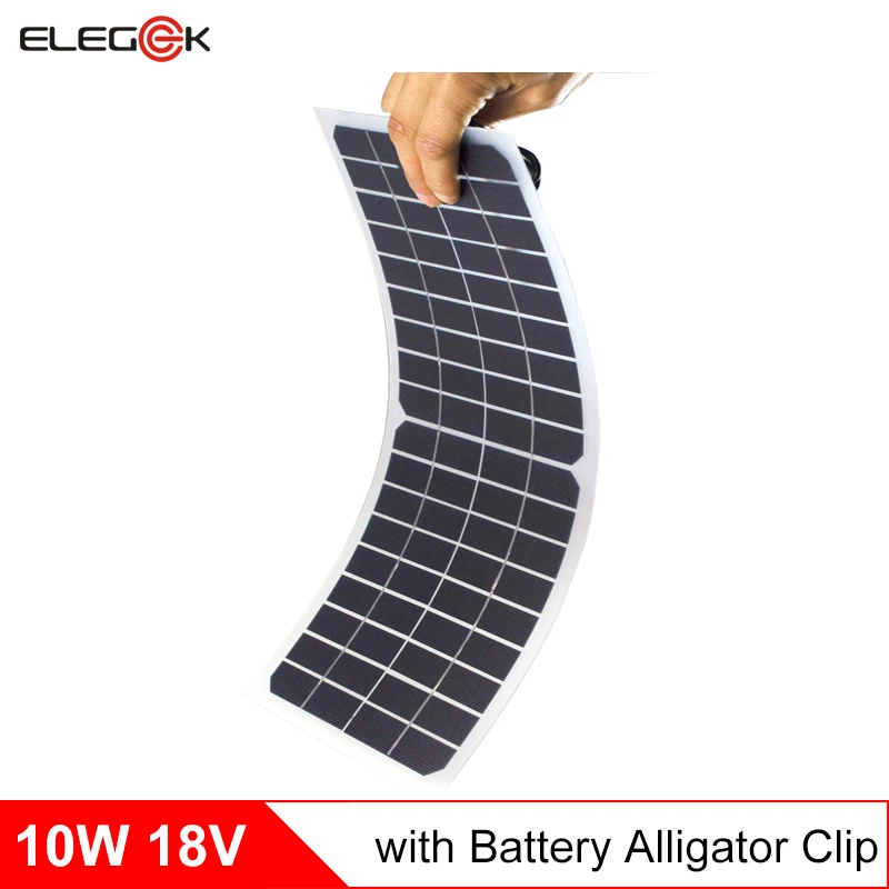 ELEGEEK 10 Вт 18 В в полугибкая Солнечная Панель зарядное устройство прозрачная панель
