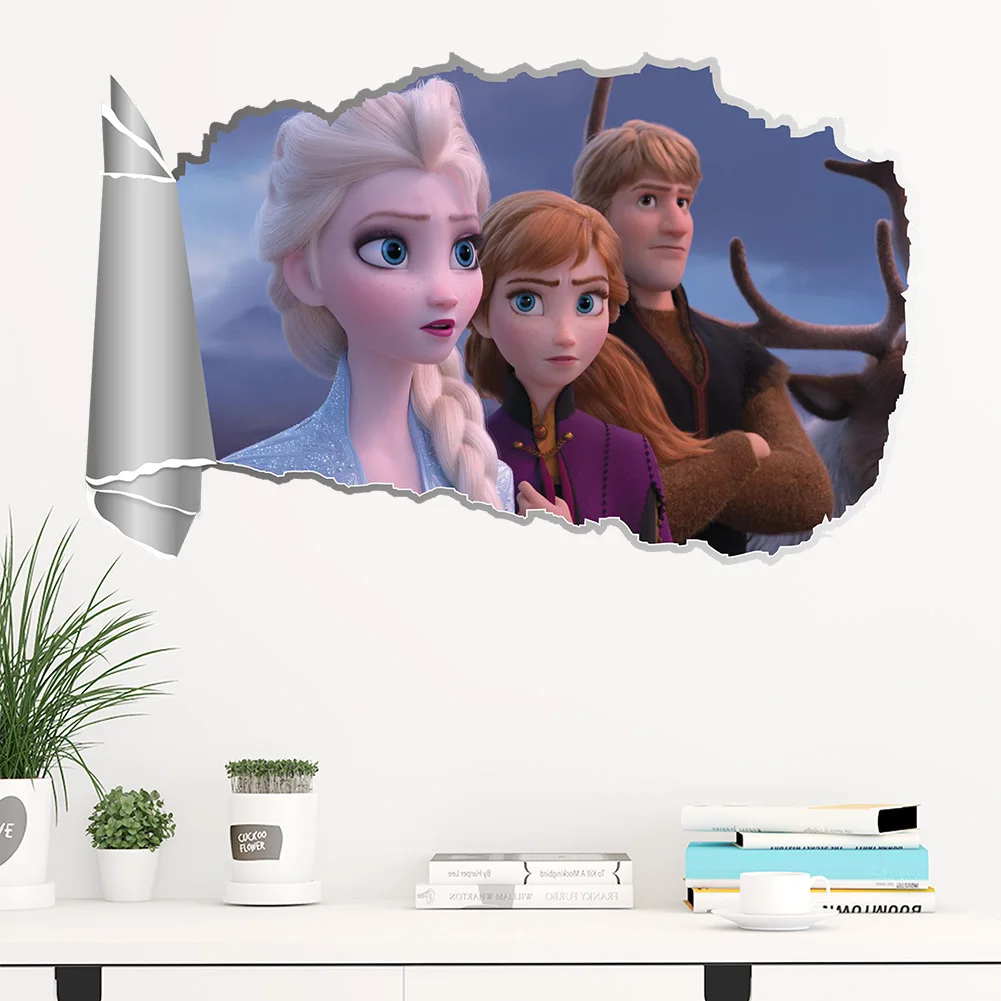 3D милые наклейки Эльза Анна Замороженные головоломки Дети DIY Детская комната украшения детский сад мультфильм pegatinas autocollant enfant