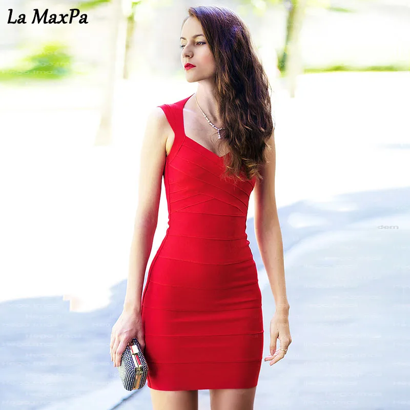 2020 новые летние пикантные знаменитости Мини красные черные Бандажное платье Для
