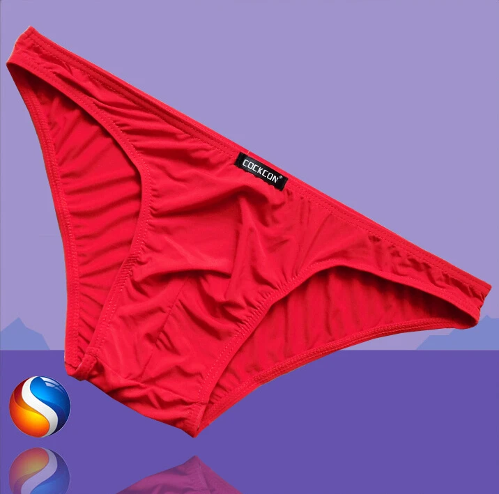 Бесплатная доставка мужские сексуальные уютные Шелковистые трусики бикини