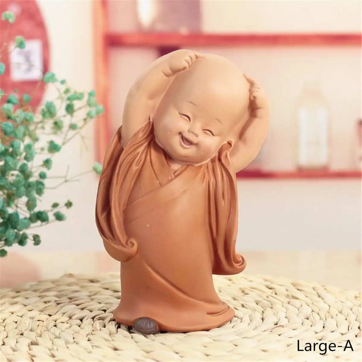 Standing Raise hands Статуя маленького монаха в китайском стиле, статуя будды ручной работы, аксессуары для украшения дома, статуя маленького Будды - Цвет: Standing Raise hands