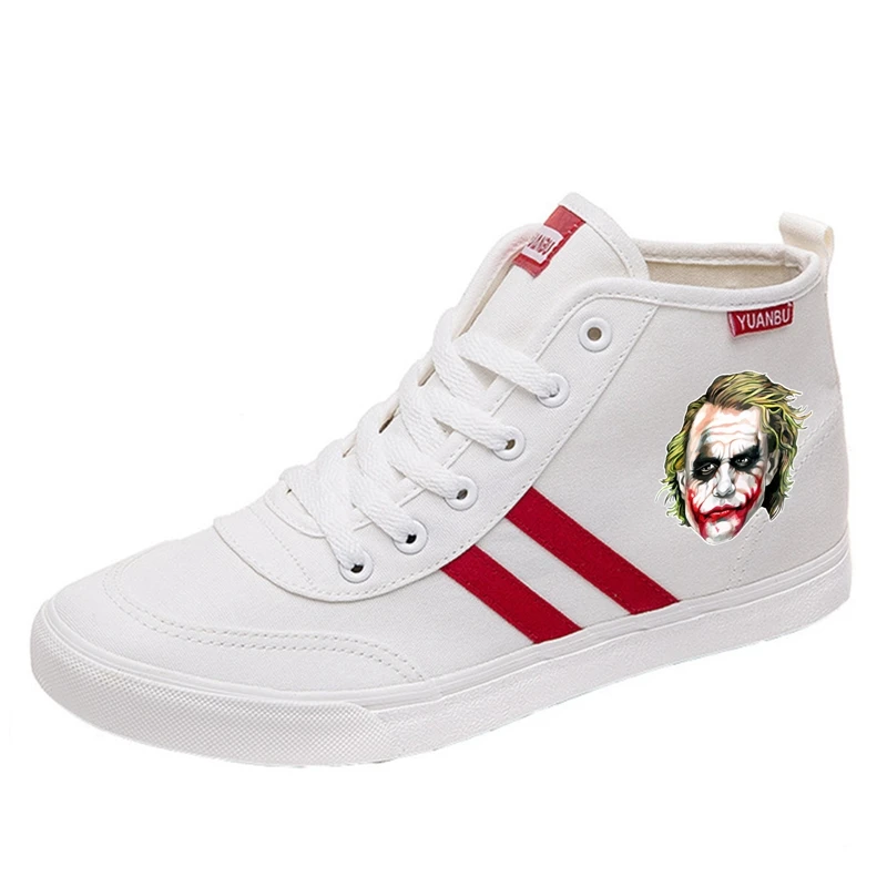 DC Joker/крутые высокие дышащие парусиновые кроссовки с рисунком героев мультфильмов; модная повседневная обувь для студентов