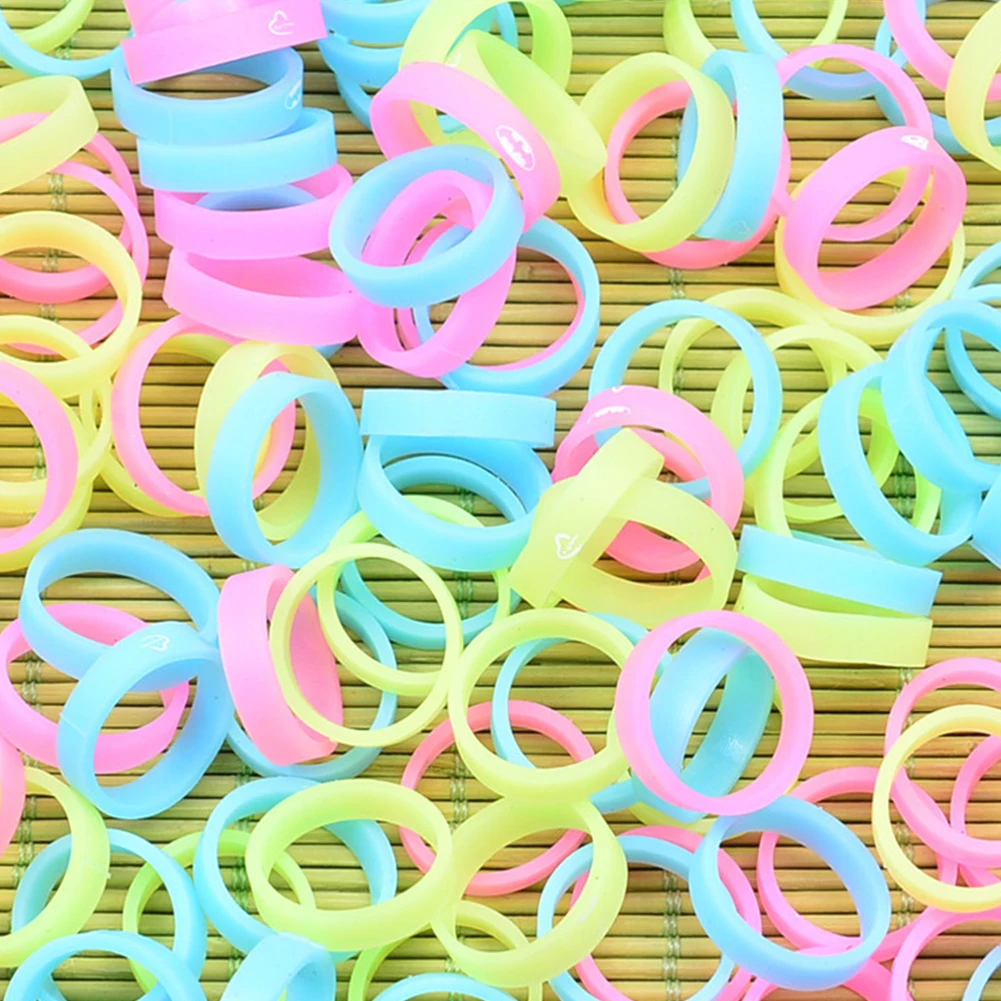 Флуоресцентная в темноте светящаяся милая силиконовая лента для кольца |