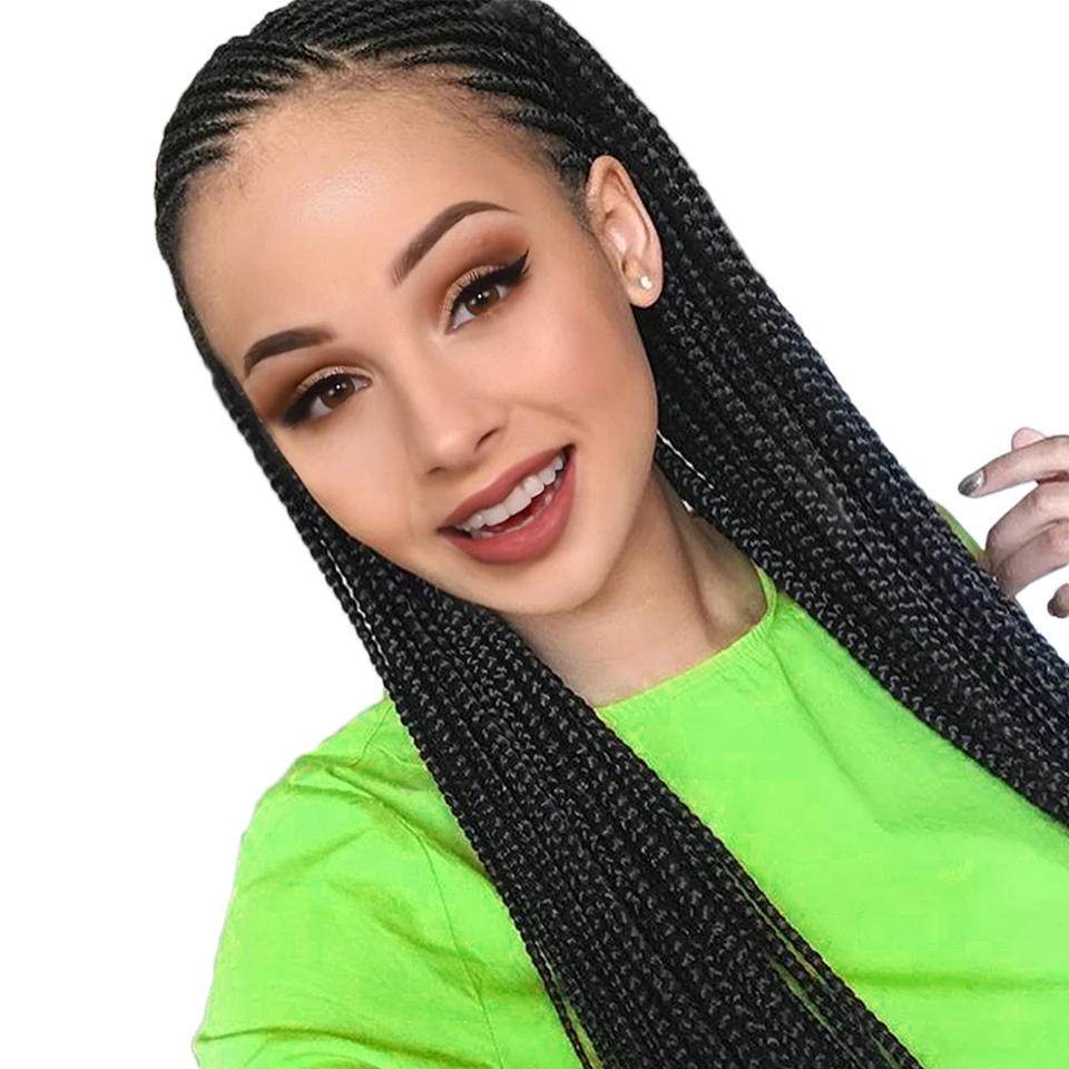 Synthetic Braids Crochet Braiding Hair Black Brown Ombre 22 Inch Long Kanekalong Extenion Box |