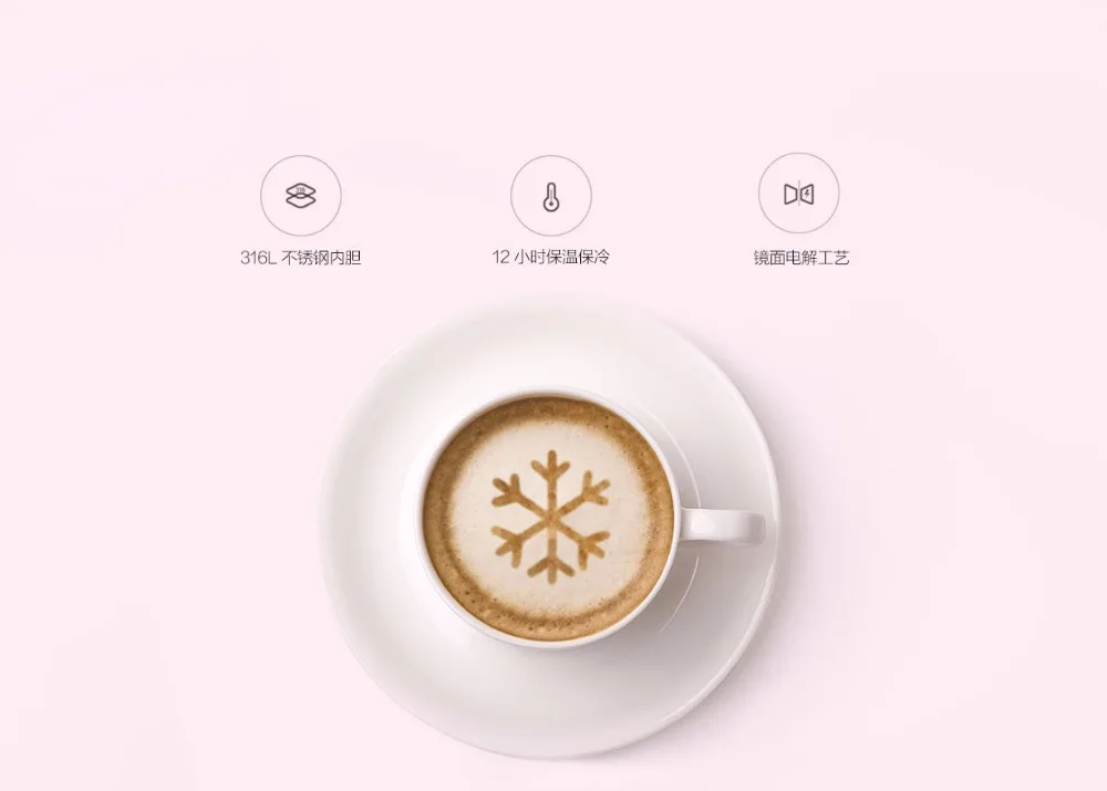 Термокружка Xiaomi Mijia, Термокружка, 500 мл, кофейная чашка, кружка с крышкой в подарок для детей, термос, бутылка из нержавеющей стали 316