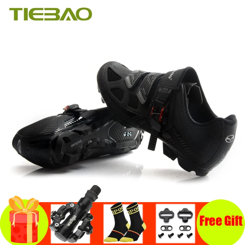 Tiebao велосипедная обувь sapatilha ciclismo MTB SPD педали обувь для горного велосипеда дышащие самоблокирующиеся кроссовки Мужская велосипедная обувь