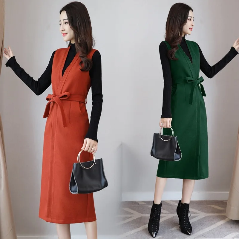 Fashion suit dress two-piece female 2018 autumn and winter clothing new sweater + bottoming skirt | Женская одежда