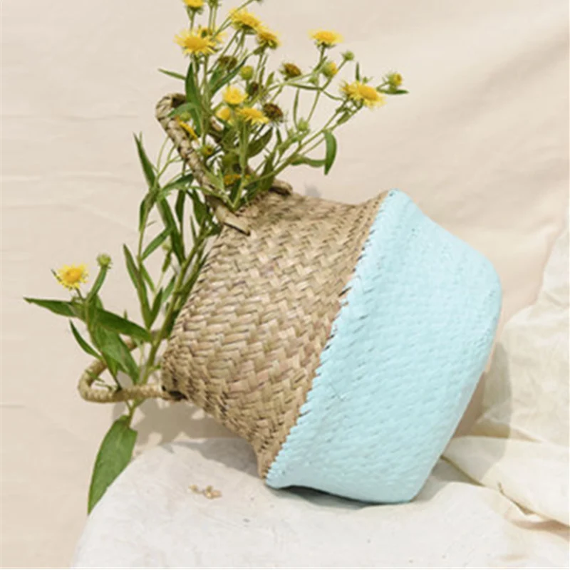 Бытовые водоросли Плетеный горшок для хранения садовая Цветочная ваза висячая