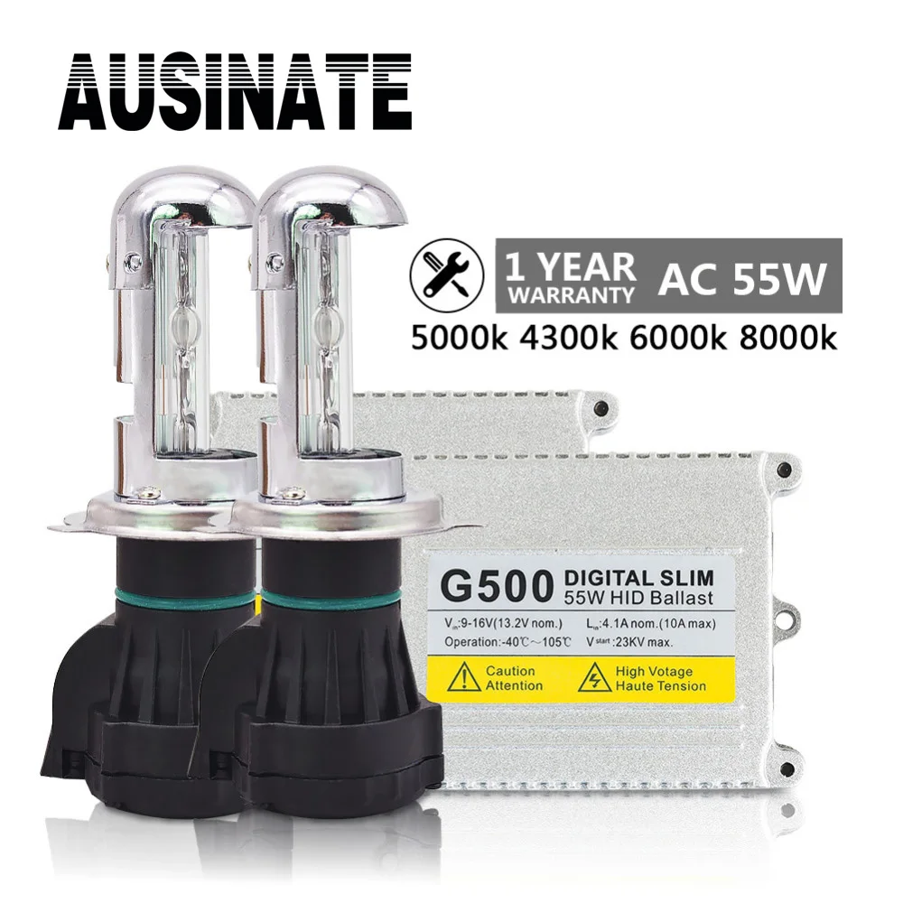 

One set H4 xenon kit G500 55w H4 hi/lo beam Slim HID ballast xenon kit 4300K 5000K 6000K 8000K bulb for car headlight