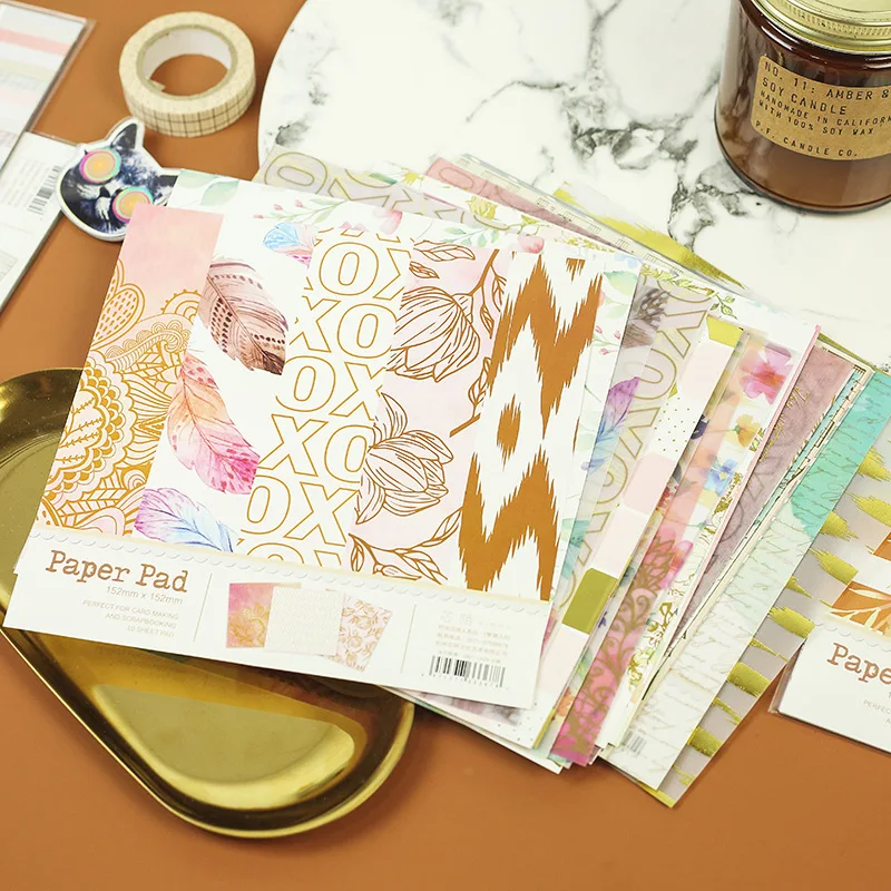 Бумага для скрапбукинга сделай сам 10 цветов 6 х6 дюймов | Дом и сад