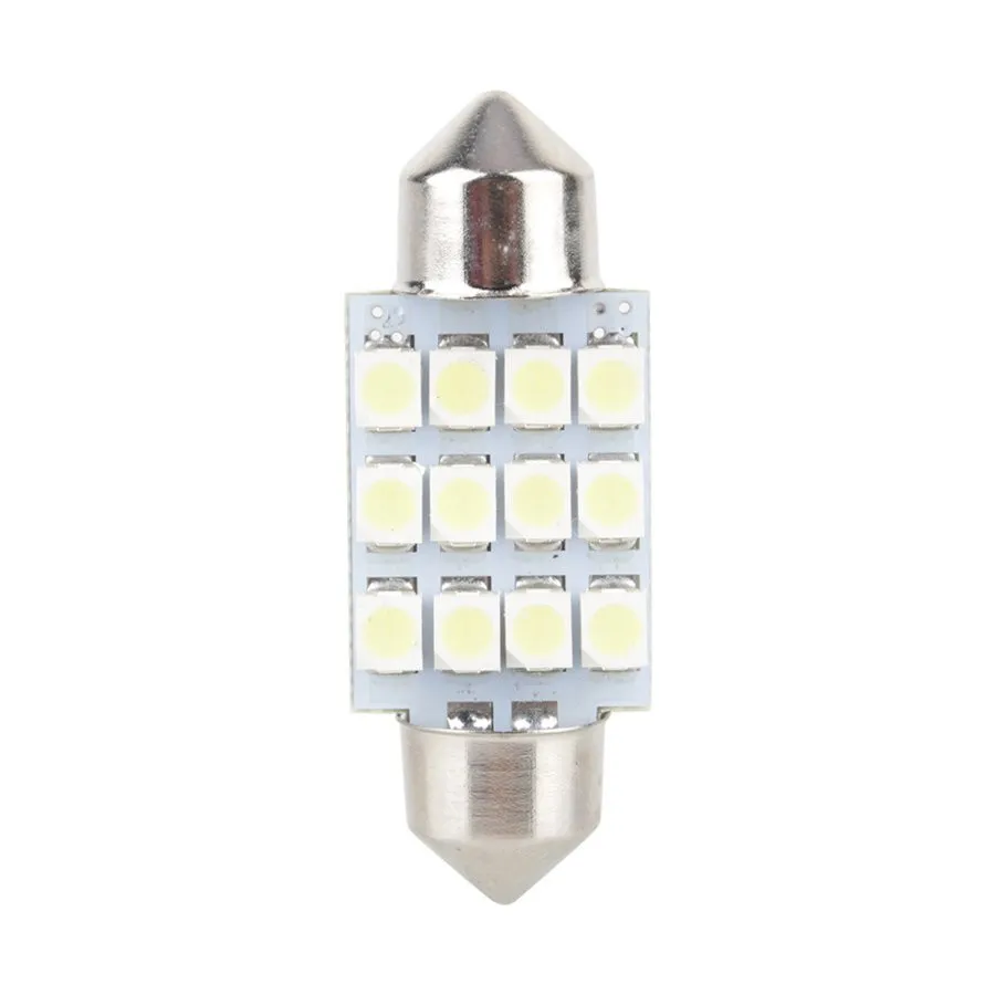 Холодный белый светодиодный Авто лампочка 31 мм фестон 12 SMD купольный светильник для чтения с картой внутри светодиодный светильник DE 3175