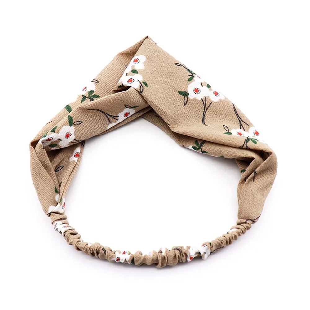 

Chiffon Flower Woman Headband Lady Turban Elastic Head Wrap Women Hair Accessories for Women Striped Hair Bands
