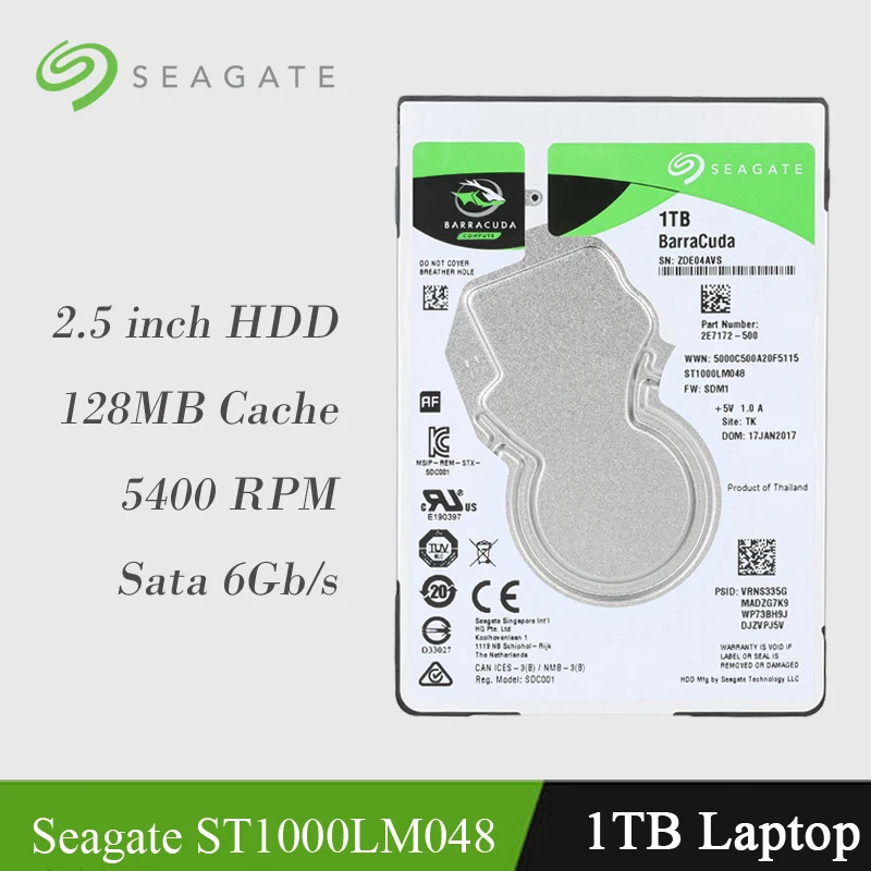 

Внутренний жесткий диск Seagate 2,5 дюйма, 1 ТБ, жесткий диск для ноутбука дюйма, 7 мм, 2,5 об/мин, SATA 6 5400, ГБ/сек. МБ, кеш-накопитель, бесплатная достав...