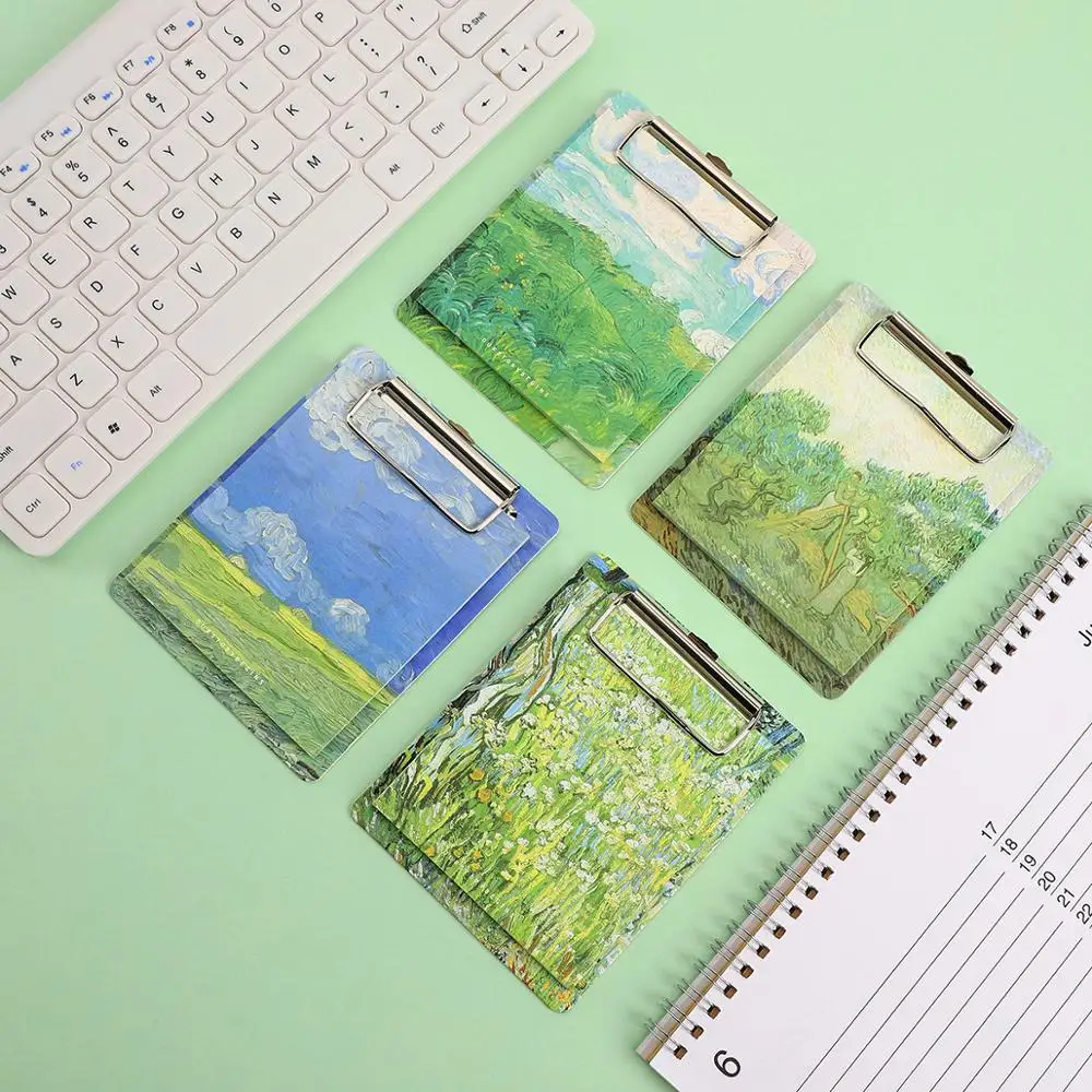 JIANWU Van Gogh Board Clip Sticky Note Clipboard Memo Pads Fruit Notebook Printed Kawaii note pad clip School Office Supplies