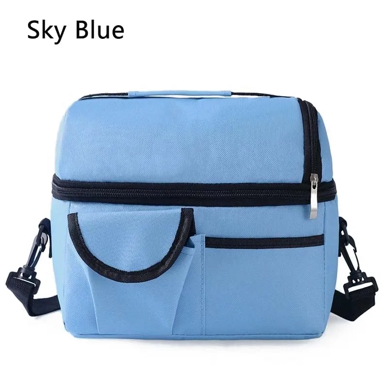 Royal Blue Новая Большая емкость модная Термосумка для пищи для мужчин и женщин Путешествия пикника портативный из парусины горячая холодная еда сумка-холодильник сумки - Цвет: Royal Blue