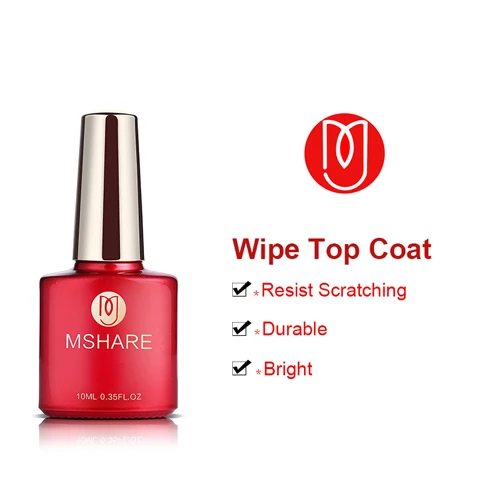 Wipe Top Coat MSHARE праймер для ногтей Грунтовка База Lquid Top Coat подкрепление UV гель для ногтей Matt Топы ногтей Лаки лак без чистке вытереть липкие Слои r07 - Цвет: Wipe Top Coat