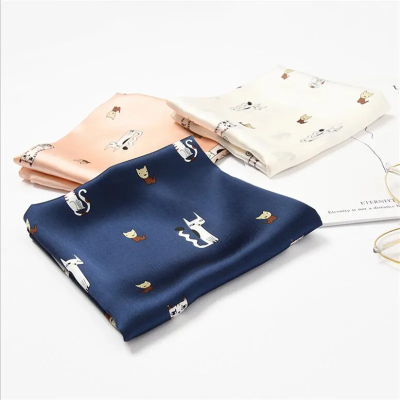

New Women's Square Satin Silk Scarf Scarves Striped Floral Print Headband Wrap Shawl 70*70cm Neck Tie Handchief for woman
