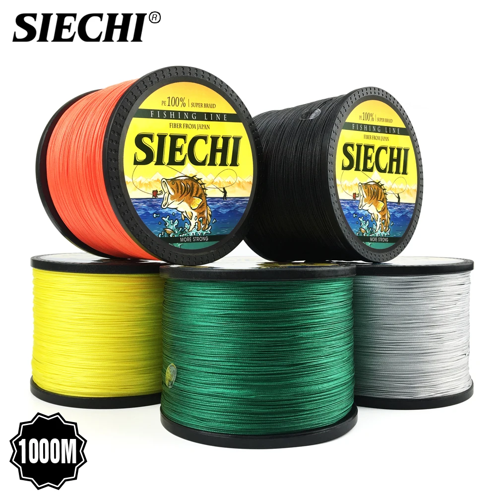 SIECHI 1000 м рыболовная леска 8 нитей для ловли карпа плетеная шнур ПЭ Pesca 9 цветов Peche