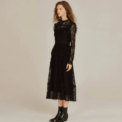 2019 весеннее женское Новое поступление винтажное платье Элегантное с длинным