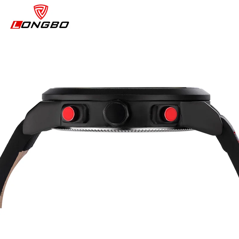 

LONGBO Luxury Brand Military Watches Men Quartz Analog Large dial Leather Clock Man Sports Watches Army Watch Relogios Masculino