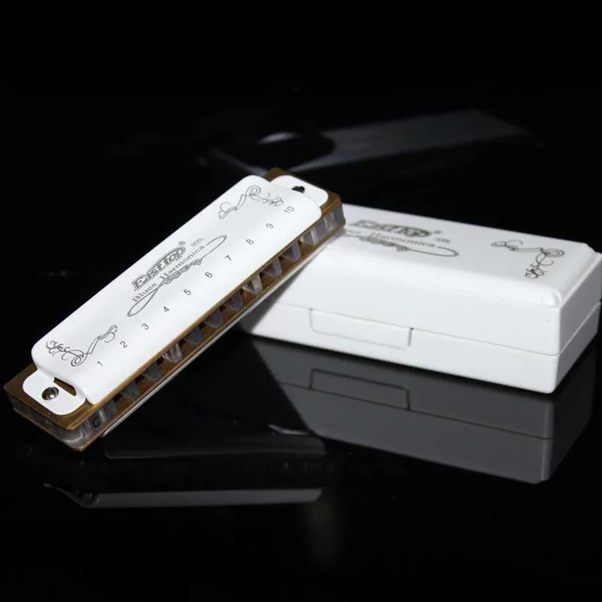 EASTTOP 10 отверстий гармоника Харп Блюз диатонический Белый Профессиональный