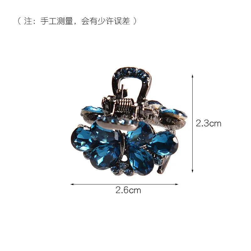 highquality 2.5cm small hair claws clamp crab Glass crystal Rhinestone Flower Vintage Hair Clip Mini Metal Hairpin Accessories | Украшения