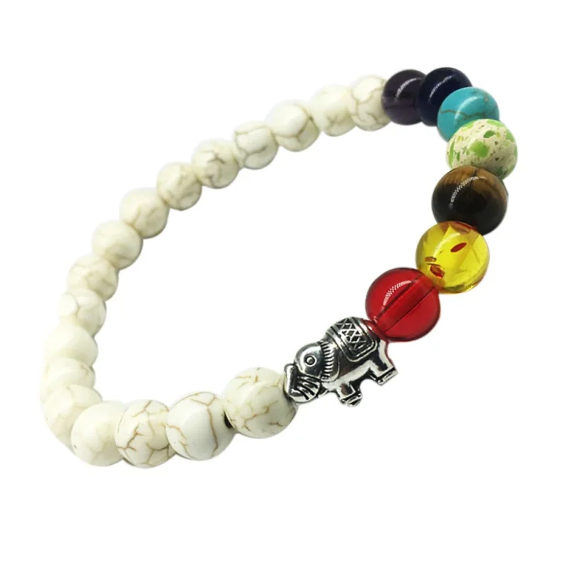 Слон энергии браслет из цветных бусин Винтаж Бохо красочные браслеты унисекс