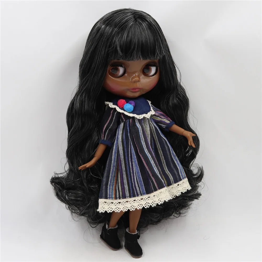 Ледяная 1/6 bjd фабрика blyth кукла с гибкими суставами бледный блонд смешанный белый волос BL136/340 30 см, супер черная кожа или загара кожи
