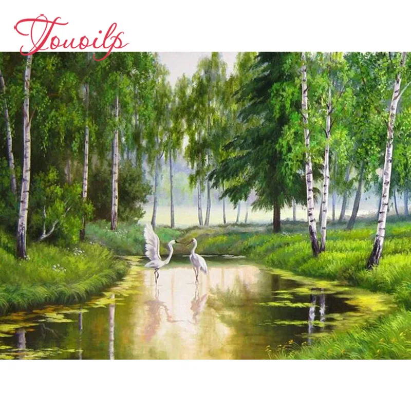sale diamond embroidery full painting natural scenery mosaic 3d picture of rhinestones cross-stitch kit 5d art | Дом и сад