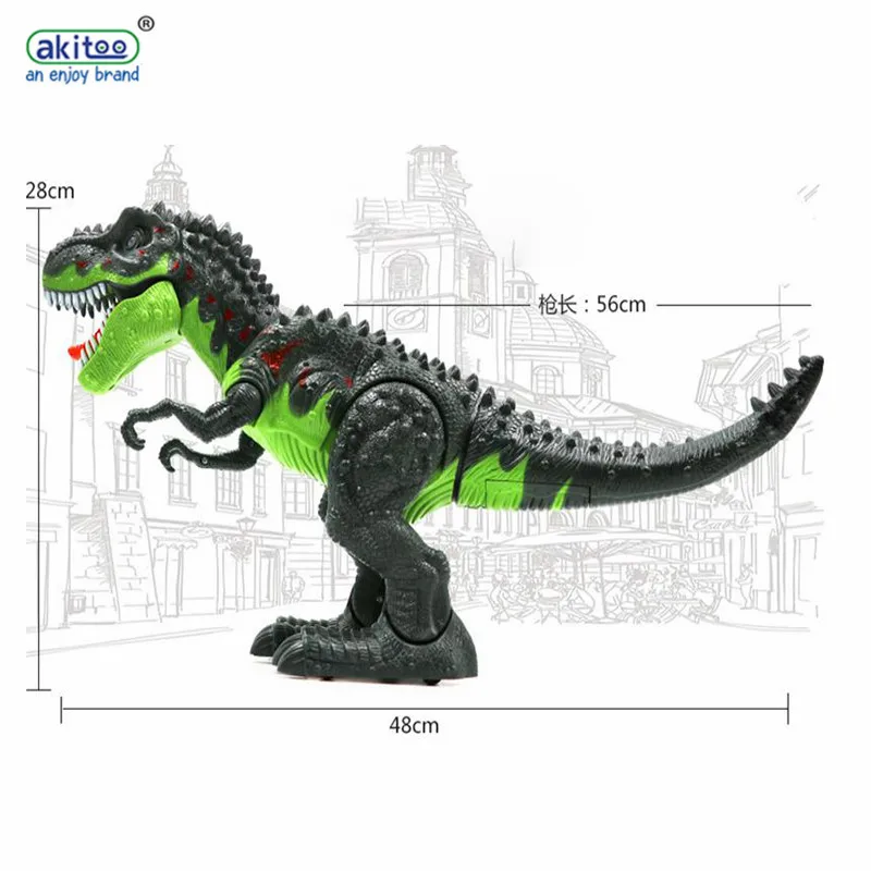 Игрушечный динозавр akitoo Электрический детский симулятор с дистанционным