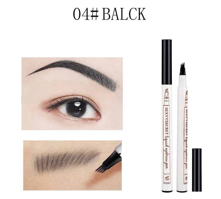 Eyebrow Pencil-04 4 цвета, жидкий карандаш для бровей, водостойкий, микроблейдинг, коричневая ручка для татуировки, вилка, наконечник, увеличитель краски, оттенок, ручка - Цвет: Eyebrow Pencil-04