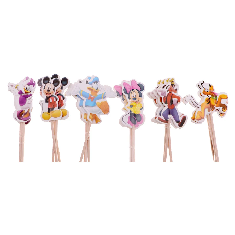 Donald Duck 24pcs Рождество 24 шт. набор/Набор одноразовых столовых приборов Человек-паук торт Топпер с торт десерт украшение для свадебного торта День рождения - Цвет: Donald Duck 24pcs