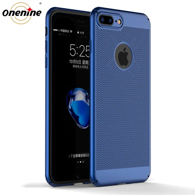 Mesh Blue Милый дышащий чехол s для iPhone 7 8 Plus, роскошный чехол, Мягкий ТПУ силиконовый градиентный чехол, твердый пластик 8 Plus - Цвет: Mesh Blue