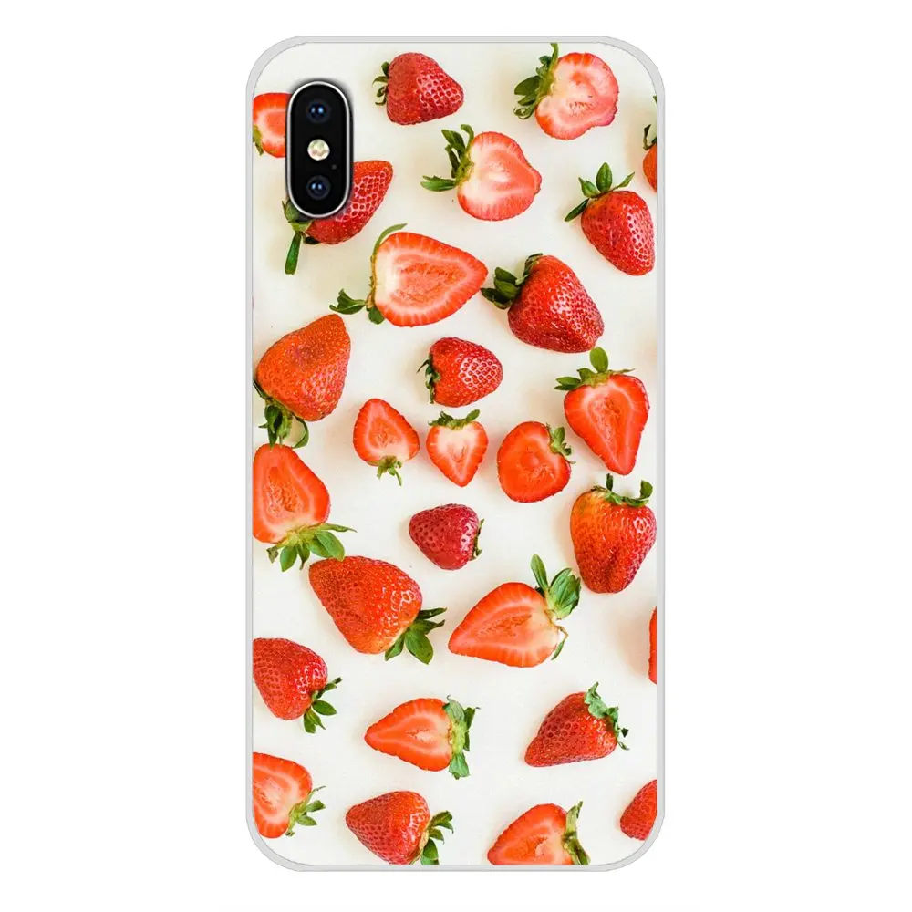 Прозрачный чехол из ТПУ для Huawei Mate Honor 4C 5C 5X 6X 7 7A 7C 8 9 10 8C 8X 20 Lite Pro фрукты Клубника