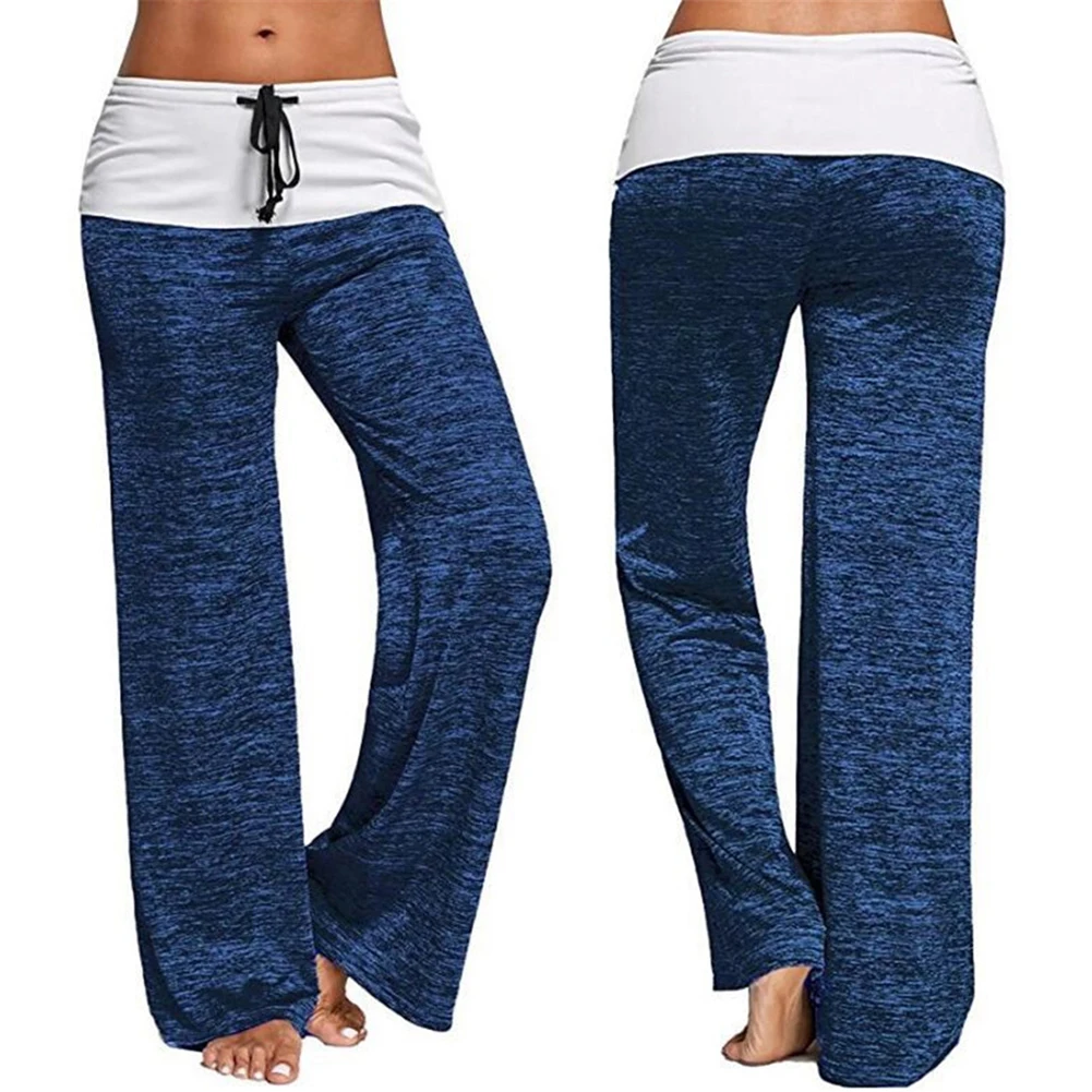 Брюки Женские однотонные с широкими штанинами уличная одежда завышенной талией