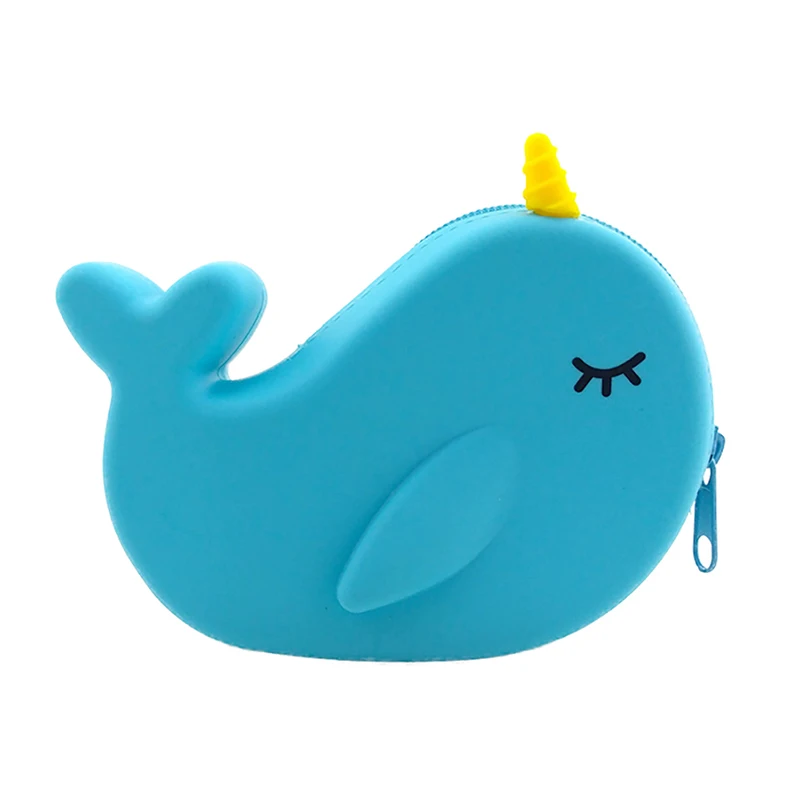 Детский силиконовый кошелек для монет с милым мультяшным Китом сменная сумка из