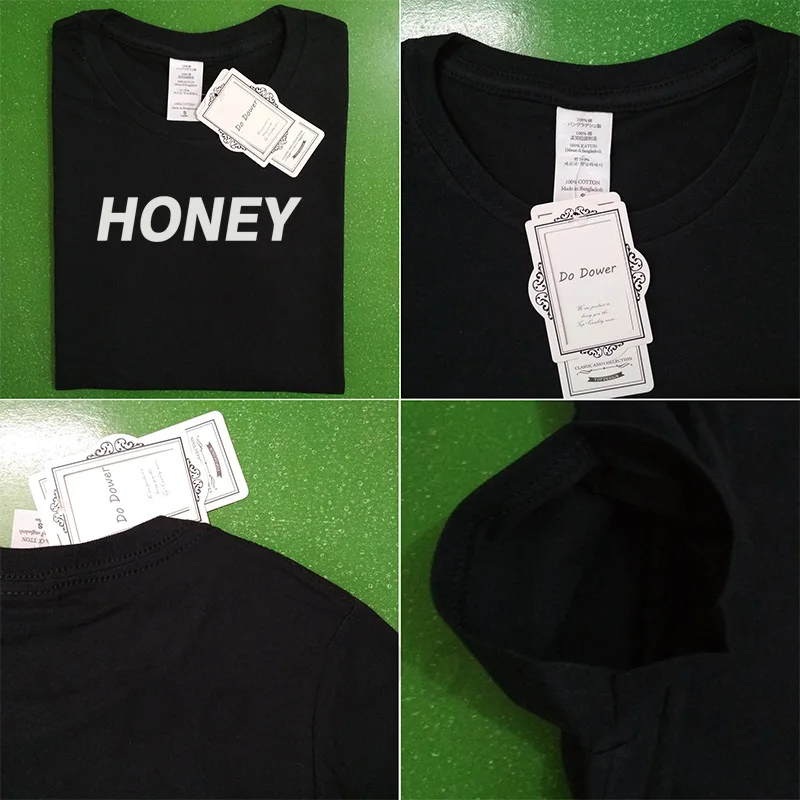 Женская футболка с надписью HONEY белая в стиле Харадзюку коротким рукавом и
