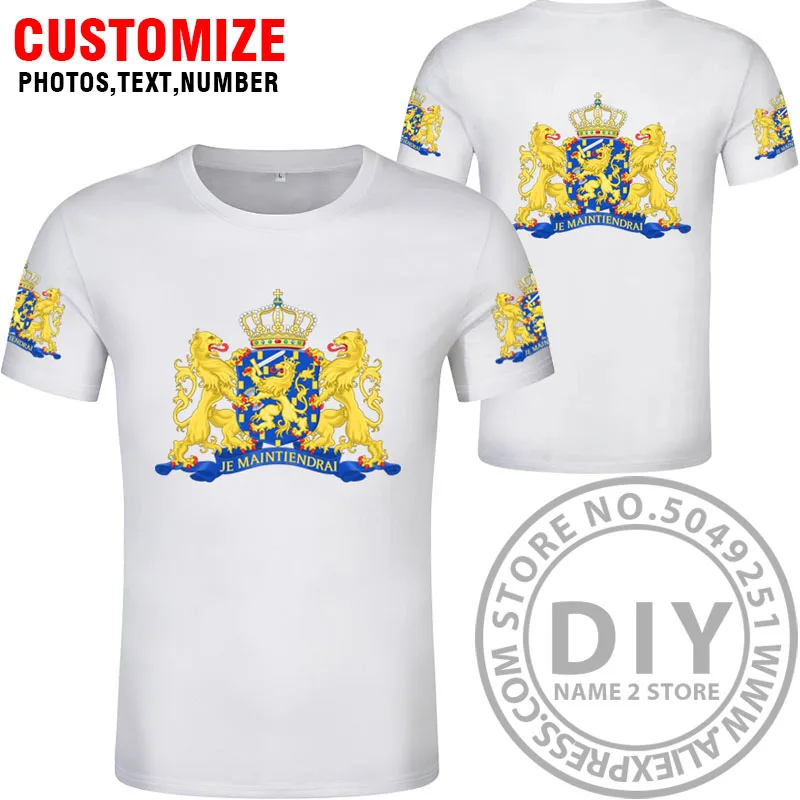 Style 6 Голландская футболка diy Бесплатный Пользовательский логотип Название фото nld футболка nation flag nl kingdom ткань для платья печать текст страна одежда - Цвет: Style 6
