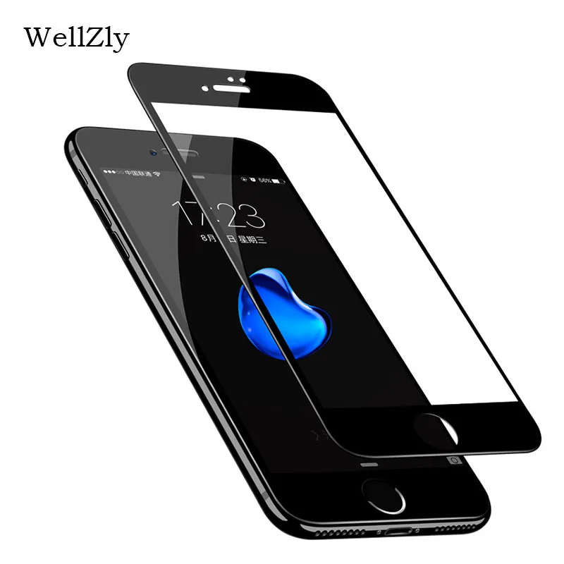 WellZly 4d стекло для iphone 7 full cover 6 Закаленное Фильм на S 8 плюс край Полный крышка осыпи