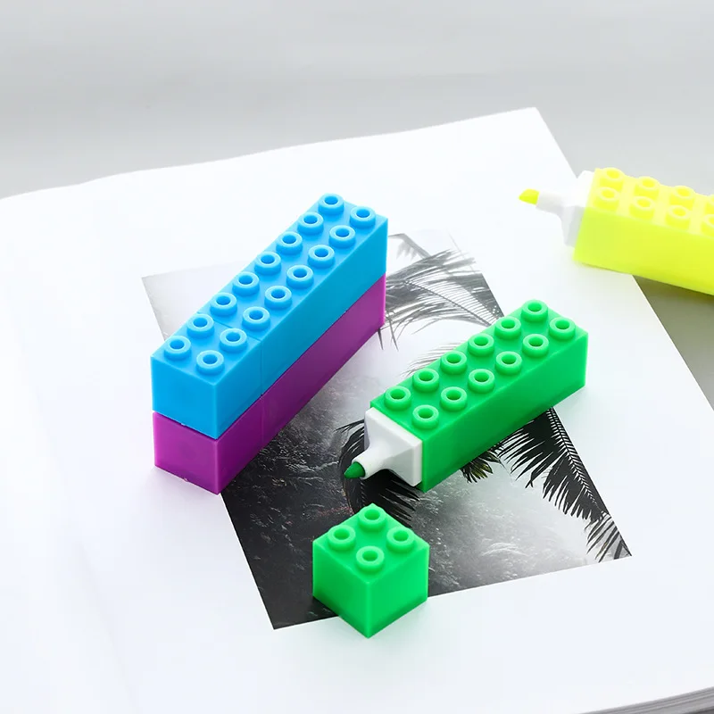 Милые Lego Игрушка в форме Карамельный цвет читая ручки для написания милые лица