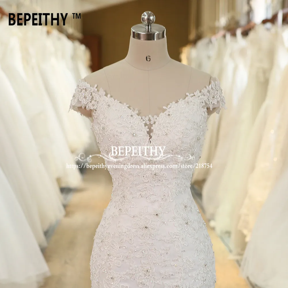 Casamento Русалка Свадебные платья с открытыми плечами Vestido De Novia 2021 кружевное