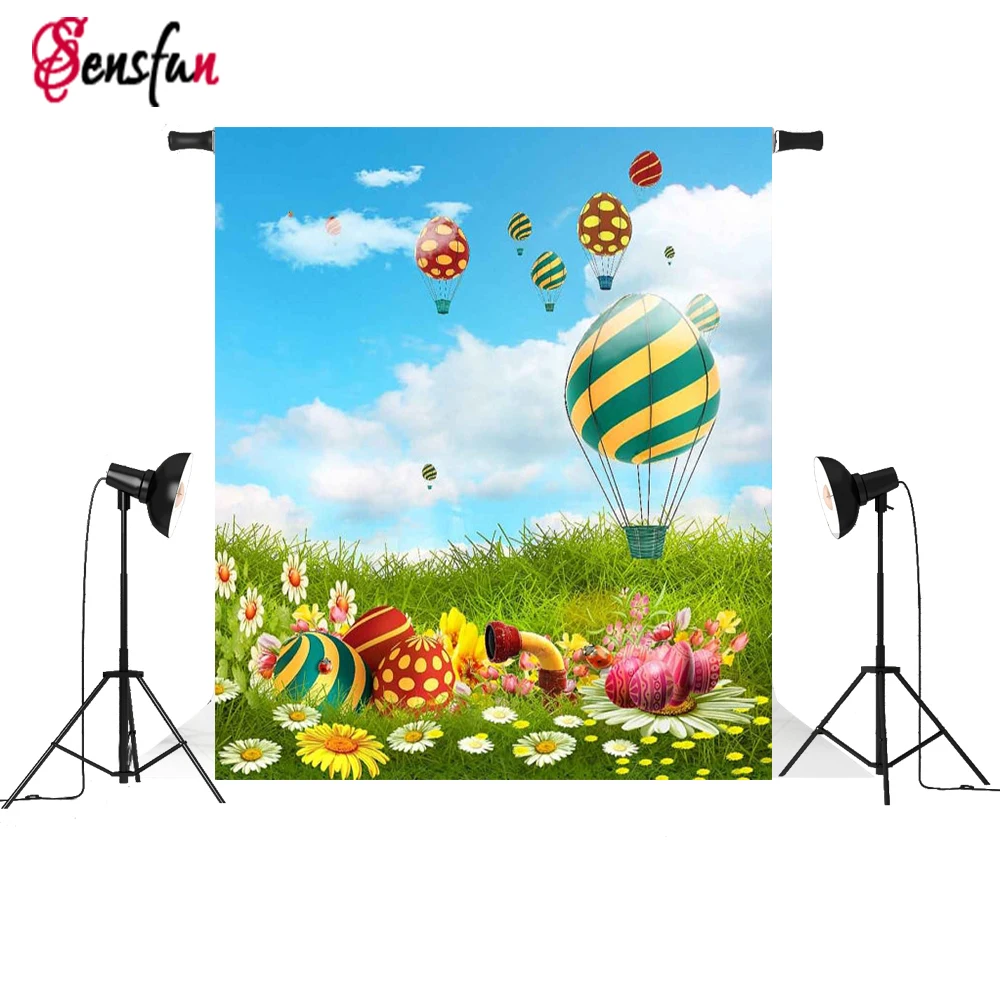 Фон для студийной фотосъемки Sensfun с милой свежей травой пасхальное яйцо