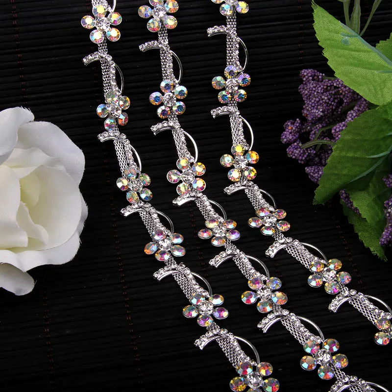 Бесплатная доставка 5 ярдов хрустальные стразы отделка аппликация свадебная на