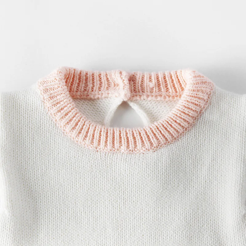 

Winter Newborn Girl Long Sleeve Romper+Pocket Knited Sweater 2pcs Baby 1st Birthday Clothes Toddler Infant New Year Jumpsuits