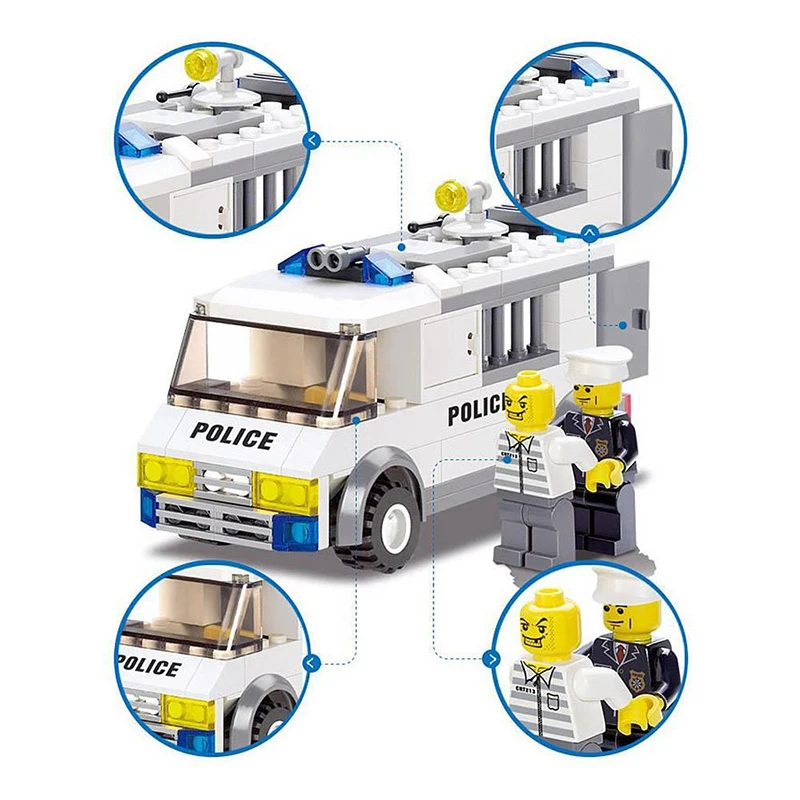 KAZI 6730 Police Series Blocks Custody Van 135pcs Enlighten Building Playmobil Model Bricks Educational Toys | Игрушки и хобби