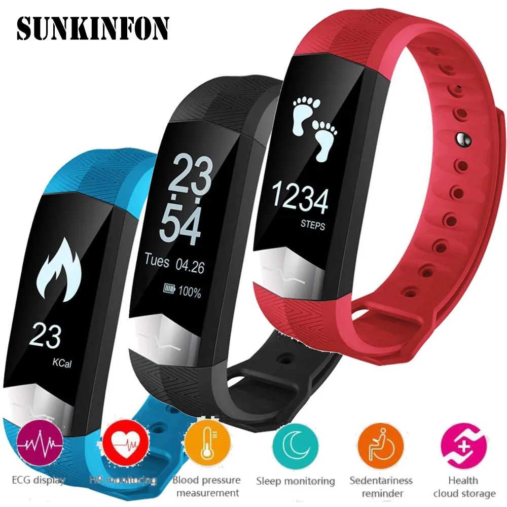 Смарт-браслет с Bluetooth ЭКГ-дисплей пульсометр фитнес-монитор умный Браслет для iPhone