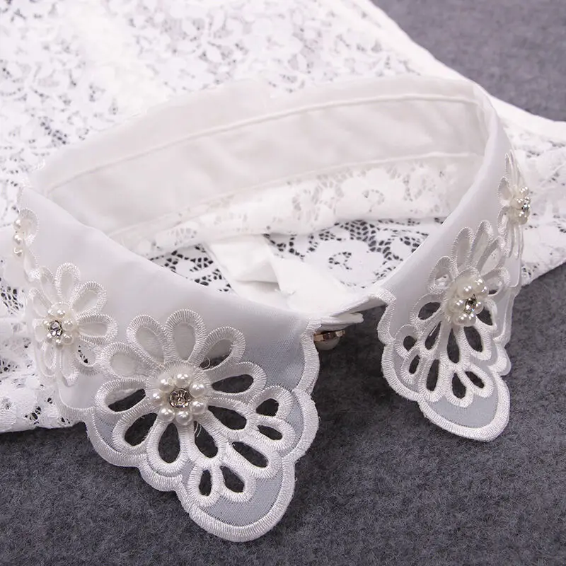 Ложная Рубашка с ложным воротником женский свитер со съемным винтажная белая