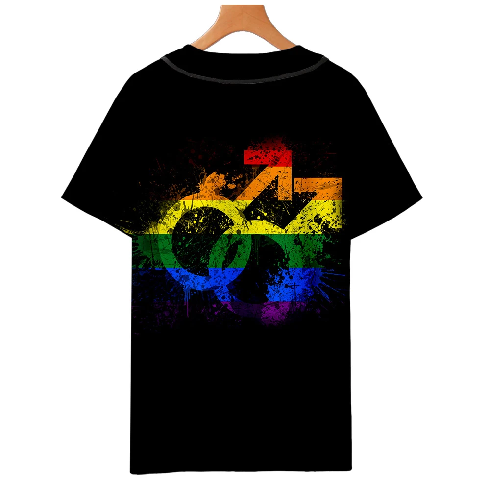 Бейсбольная форма lgbt с коротким рукавом и 3D принтом Мужская/Женская Повседневная
