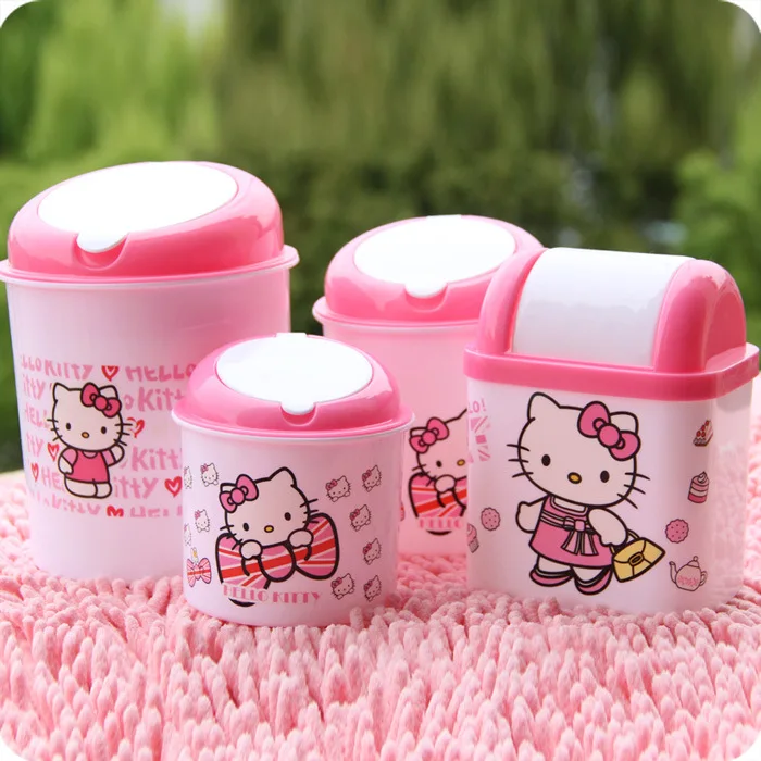Hello kitty ведро для хранения стола квадратная коробка для салфеток Ведерко для мусора кухонный автомобильный держатель мешка для мусора миниатюрная мусорная корзина Автомобильный держатель для салфеток