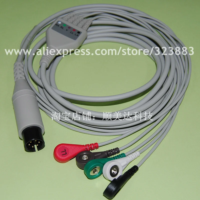 5 свинцовый ECG кабель для Mindray PM 9000 8000 7000 VS800 монитор пациента|for cable|cable forcable ecg |